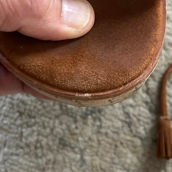 FRYE Miranda Suede‎ Gladiator Sandals Size 8 Nutmeg Cork Platform Boho Hippie - Picture 9 of 10